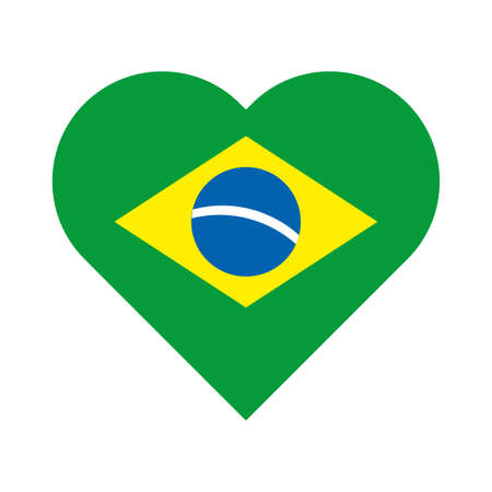 Brazilian heart vector, love icon with the flag of brazilのイラスト素材