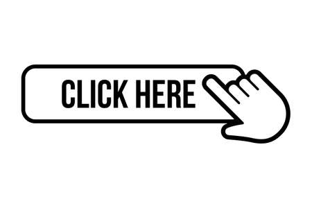 Click here button with hand iconのイラスト素材