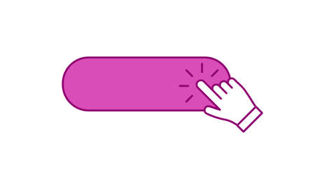 Button with hand pointer clicking, isolated vectorのイラスト素材