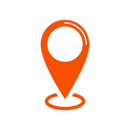 Gps marker, map pin orange iconのイラスト素材