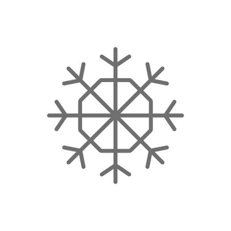 Snowflake icon, winter vector linear symbolのイラスト素材