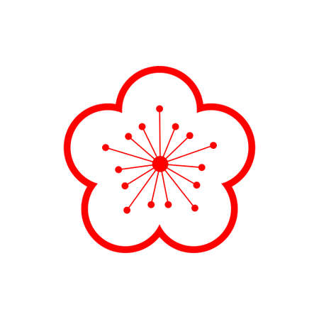 National flower of Taiwan, plum blossomのイラスト素材