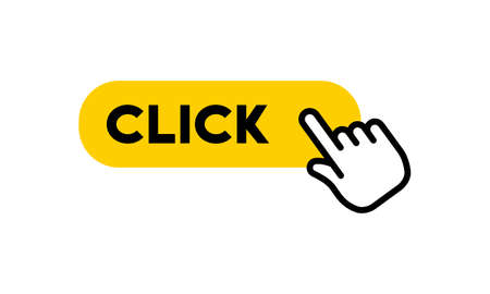 Click here button with hand iconのイラスト素材