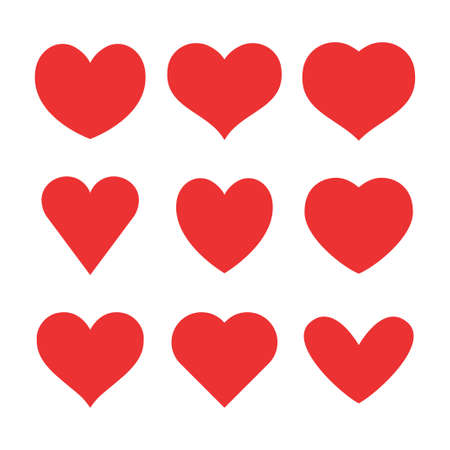 Heart icon collection, love symbolsのイラスト素材