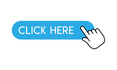 Click here button with hand iconのイラスト素材
