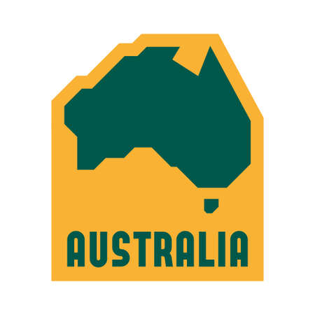 Badge of Australia with mapのイラスト素材