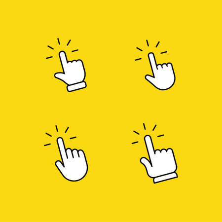 Hand clicking icon set. Finger click pointer.のイラスト素材