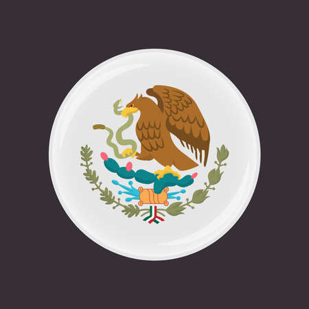 Mexican Coat of Arms simplified, national emblem. Eagle of Mexico.のイラスト素材