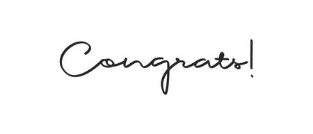 Congrats lettering. Handwritten modern calligraphy. Vector illustrated letters for congratulations design.のイラスト素材