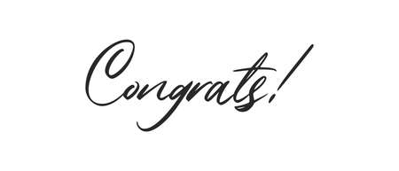 Congrats lettering. Handwritten modern calligraphy. Vector illustrated letters for congratulations design.のイラスト素材