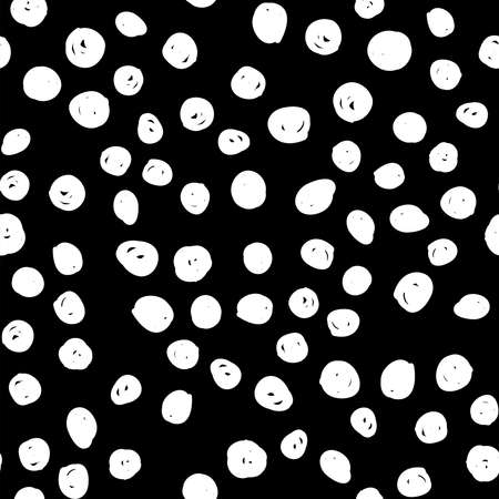 Dot doodles texture seamless pattern. Hand drawn circles.のイラスト素材