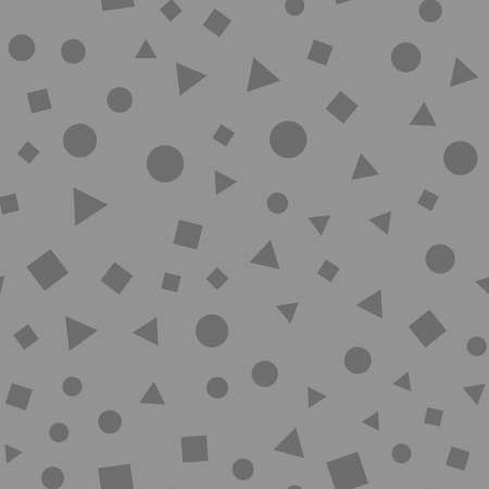 Geometric basic shapes seamless pattern. Circles, squares and triangles texture.のイラスト素材