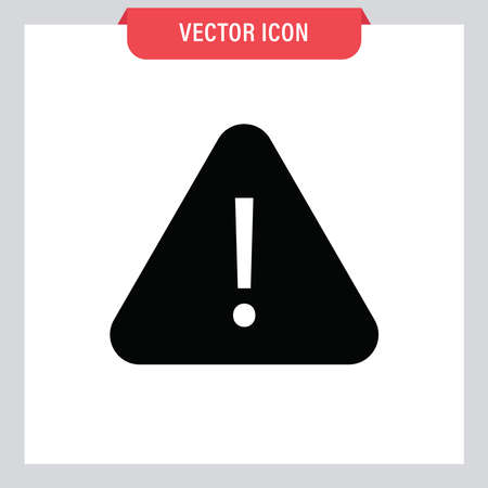 Attention icon, danger symbol vector. Triangle sign with exclamation mark.のイラスト素材