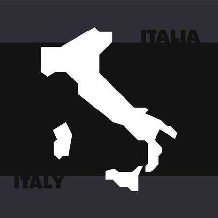 Italian country borders illustration on black background.のイラスト素材