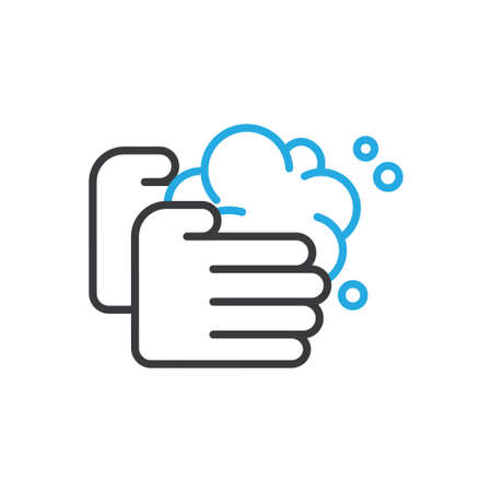 Wash your hands vector icon. Vector line art illustration.のイラスト素材