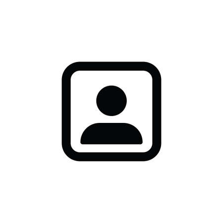 User profile vector icon. Person character pictogram for apps and social media profiles.のイラスト素材