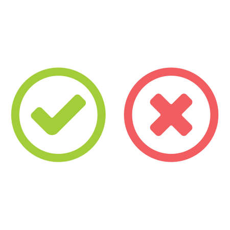 Check mark icons, x or tick approve. vector icon for apps and websites.のイラスト素材