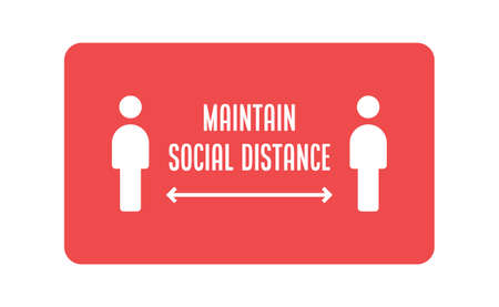 Social Distancing sign. Person standing at safe distance vector icons.