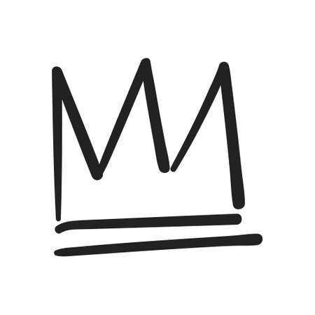 Crown doodle. Hand drawn king, queen, prince or princess royal symbol.のイラスト素材