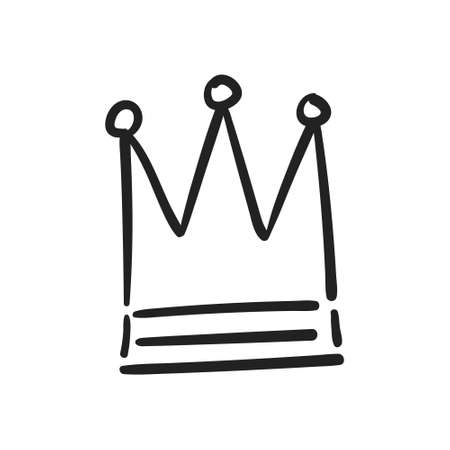 Crown doodle. Hand drawn king, queen, prince or princess royal symbol.のイラスト素材