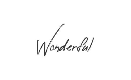 Wonderful lettering sign. Calligraphic style typographic text sign.のイラスト素材