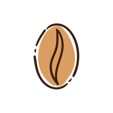 Grain of coffee doodle icon.のイラスト素材
