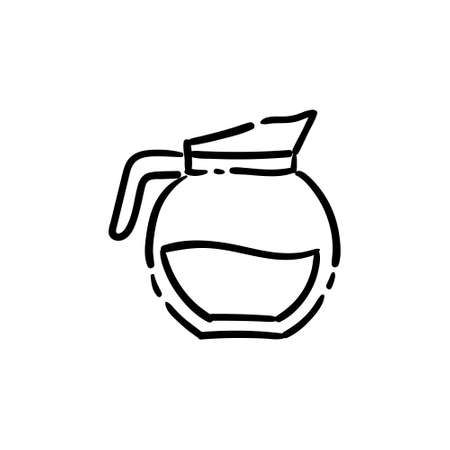 Coffee jar doodle icon. Hand drawn cafeteria symbol.のイラスト素材