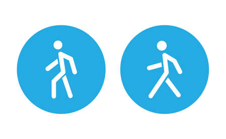 Person walking vector icon. Human figure walk sign.のイラスト素材