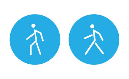Person walking vector icon. Human figure walk sign.のイラスト素材