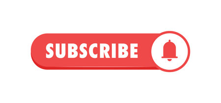 Subscribe click button with bell icon. Video social media platform.のイラスト素材