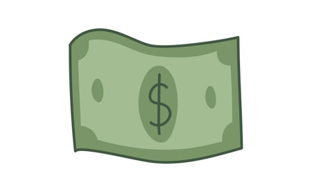 Hand drawn dollar bill illustration. Money symbol, cash doodle.のイラスト素材