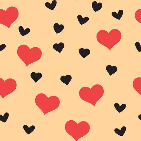 Heart icons seamless pattern, texture background.