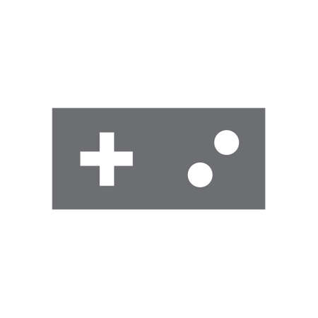 Joystick videogame controller. Gamer controlling device vector icon.
