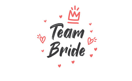 Team bride calligraphy text. Hand drawn lettering element for prints, cards, posters, products packaging, branding.のイラスト素材