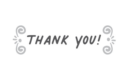 Thank you calligraphic lettering design. Thanks message vector in trendy style.のイラスト素材