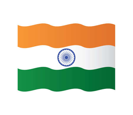 Flag of India, vector design. Saffron, white and green with Ashoka Chakra blue wheel.のイラスト素材