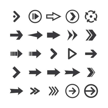 Arrows collection. Set of arrow pictogram icons. Arrowhead symbols.のイラスト素材