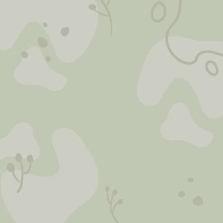 Trendy modern organic background with copy space text. Aesthetic nature design with abstract shapes and leaves. Editable vector template.のイラスト素材