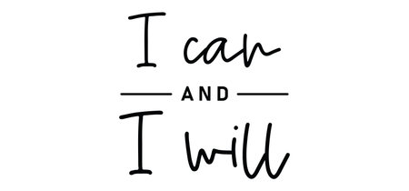 I can and I will lettering text. Motivational calligraphic phrase. Positive message slogan handwritten.のイラスト素材