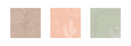 Vector abstract backgrounds with floral and organic elements. Texture design suitable for social...