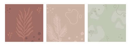 Vector abstract backgrounds with floral and organic elements. Texture design suitable for social media posts, mobile apps, banners design.のイラスト素材