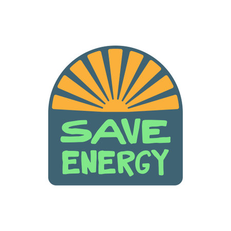 Save energy badge. Eco friendly message.のイラスト素材