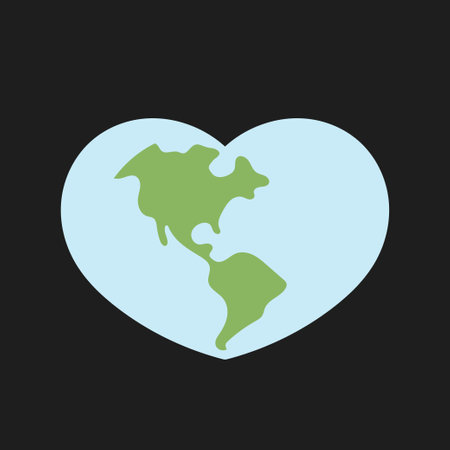 Heart shaped earth. Environment care. Save and love the planet.のイラスト素材