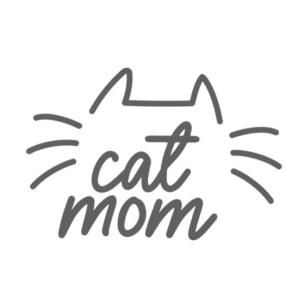 Cat mom. Lettering text design for cat lovers with cat ears and whiskers.のイラスト素材