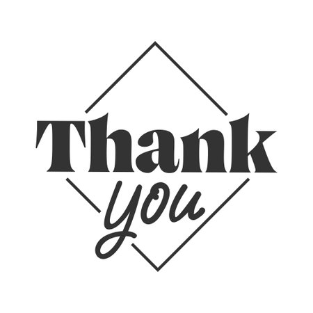 Thank you label design with typographic combination. Modern stylish lettering for thanks message.のイラスト素材
