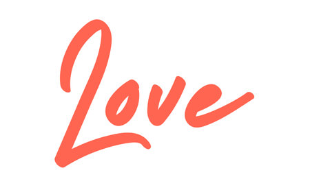 Love lettering design. Calligraphic style love text. Valentine's Day greeting.のイラスト素材