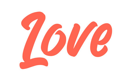 Love lettering design. Calligraphic style love text. Valentine's Day greeting.のイラスト素材