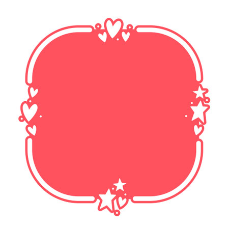 Frame with hearts. Valentine's Day rounded square background with heart icons. Love and romance.のイラスト素材