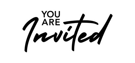 You are invited invitation design for card, elegant calligraphic typoのイラスト素材