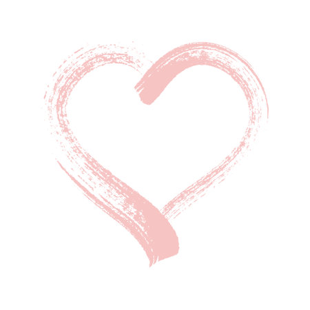 Hand drawn heart. Vector illustration. Grunge brush stroke.のイラスト素材
